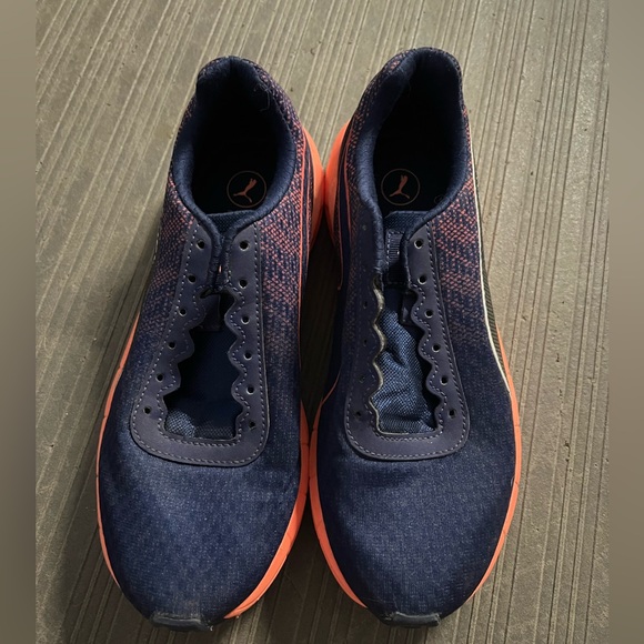 Puma Men's Navy and Orange Athletic Shoes - Picture 2 of 4
